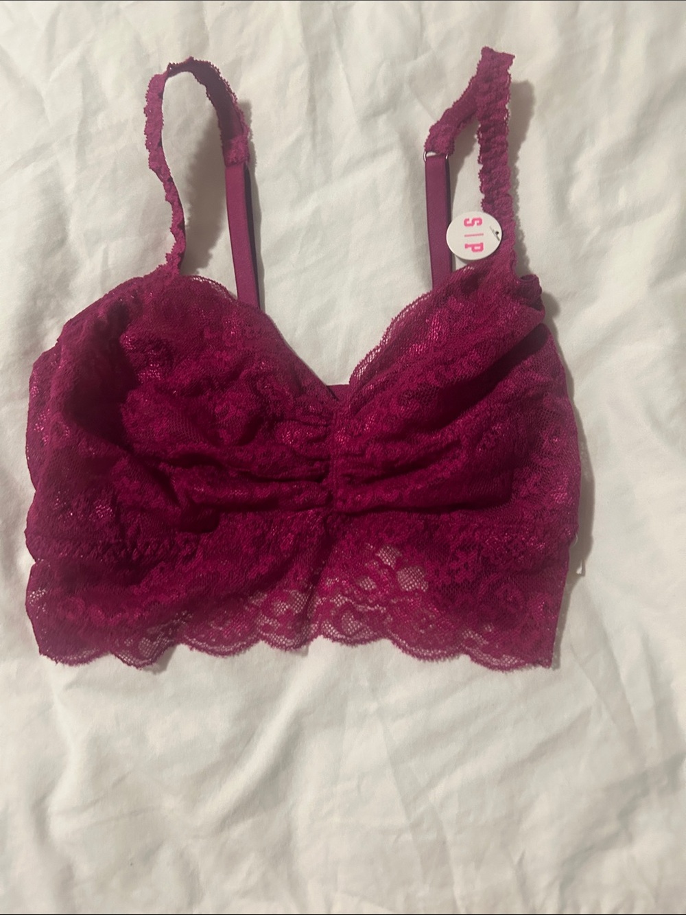 PINK Lace Bralette in Magenta
